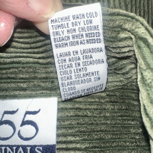 VTG‎ Y2K Green corduroy zip up jacket 90’s 2000’s Grunge Cropped Kurt Cobain L - Picture 11 of 11